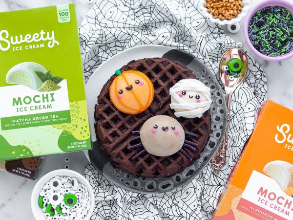 Spooky Cute Mochi Ice Cream and Waffles - Luxe and the Lady