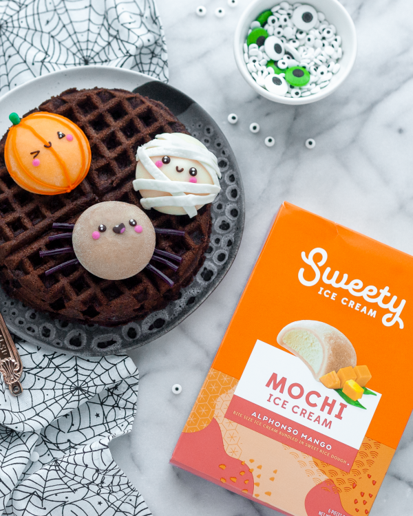 Spooky Cute Mochi Ice Cream and Waffles - Luxe and the Lady